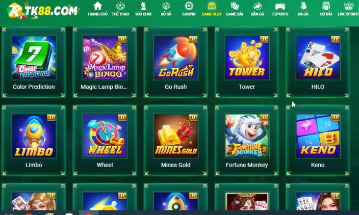 Ảnh minh hoạ: Một số tựa slot game hấp dẫn tại Tk88